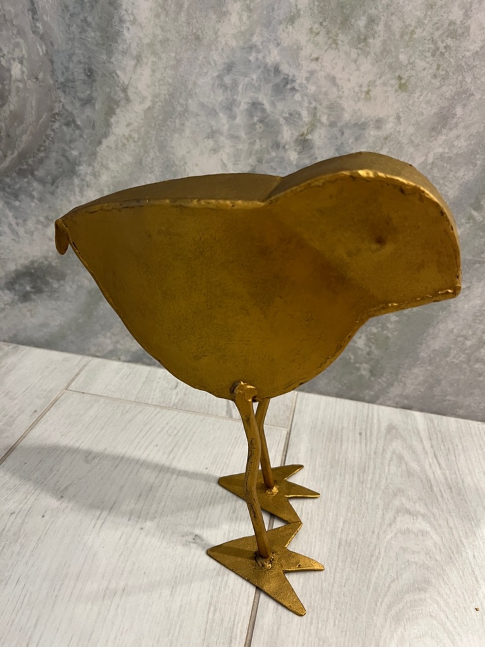 Gold Metal Bird Set - Trio of Decorative Gilded Sculptures - Picture 6 of 13